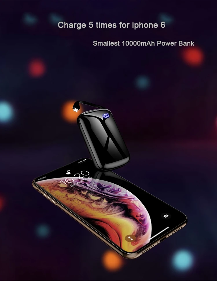 Power Bank Mini 10000mAh USB 2.1A Output Compact External Battery Portable Charger for Mobile Phone - ANKUX.COM
