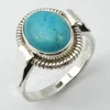 92.5% Solid Sterling Silver AFGHAN TURQUOISE Rings Size 6.75 December Birthstone