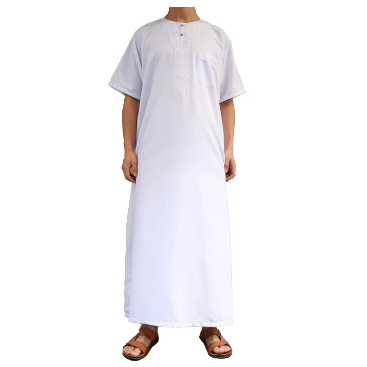 2019 Libya Style Short Sleeve Islamic Cloth Men Cotton Made Thobe
