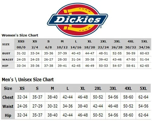 Dickies Hoodie Size Chart