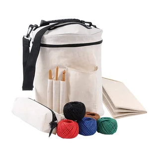 Image of Knitting Bag Yarn Storage Tote Organizer Custom Yarn Storage Bag