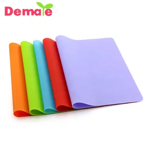Image of custom logo printed heat resistant baby disposable blank silicone table mat dishwasher safe placemats