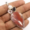 New Natural CRAZY LACE AGATE & Other Gemstone 925 Sterling Silver Pretty Pendant
