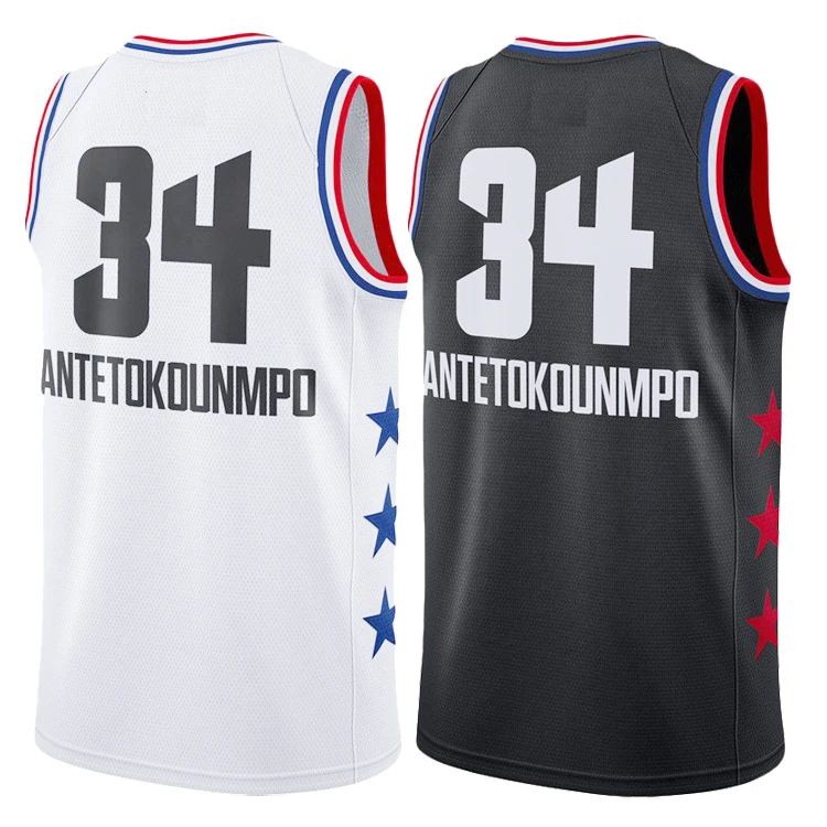 

Men's Embroidery Basketball Uniforms High Quality 2019 #34 Giannis Antetokounmpo Basketball Jersey
