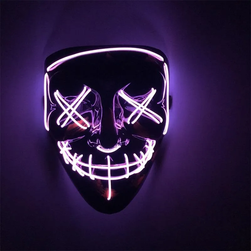 Mascara DEL masque la purge Lumière Up Neon Skull masque adulte 