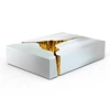 Luxury design white stainless steel center coffee table