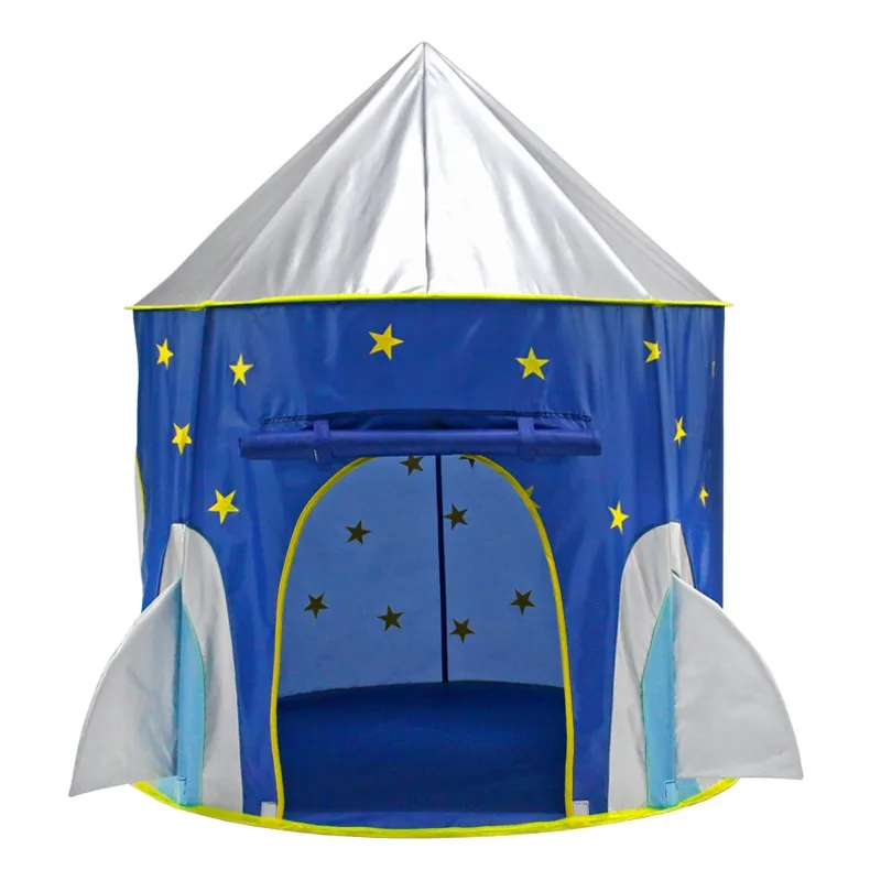 Space Rocket Ship Play Tent Foldable Pop Up Kids Tent For Indoor