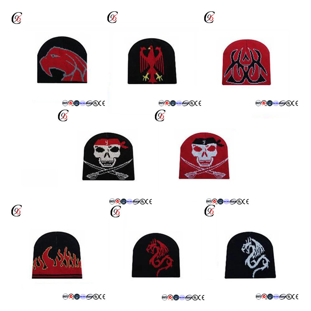 Chengxing acrylic simple bobble hat knitting pattern knitted beanie patterns for men kinting hat