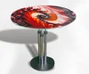 Modern living room stainless steel metal legs white color rectangle glass coffee table center table