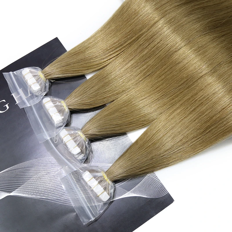 

2019 trend popular 20pcs color8 Virgin Cuticle Aligned Hair Tape in Hair Extensions, Any color can be customized