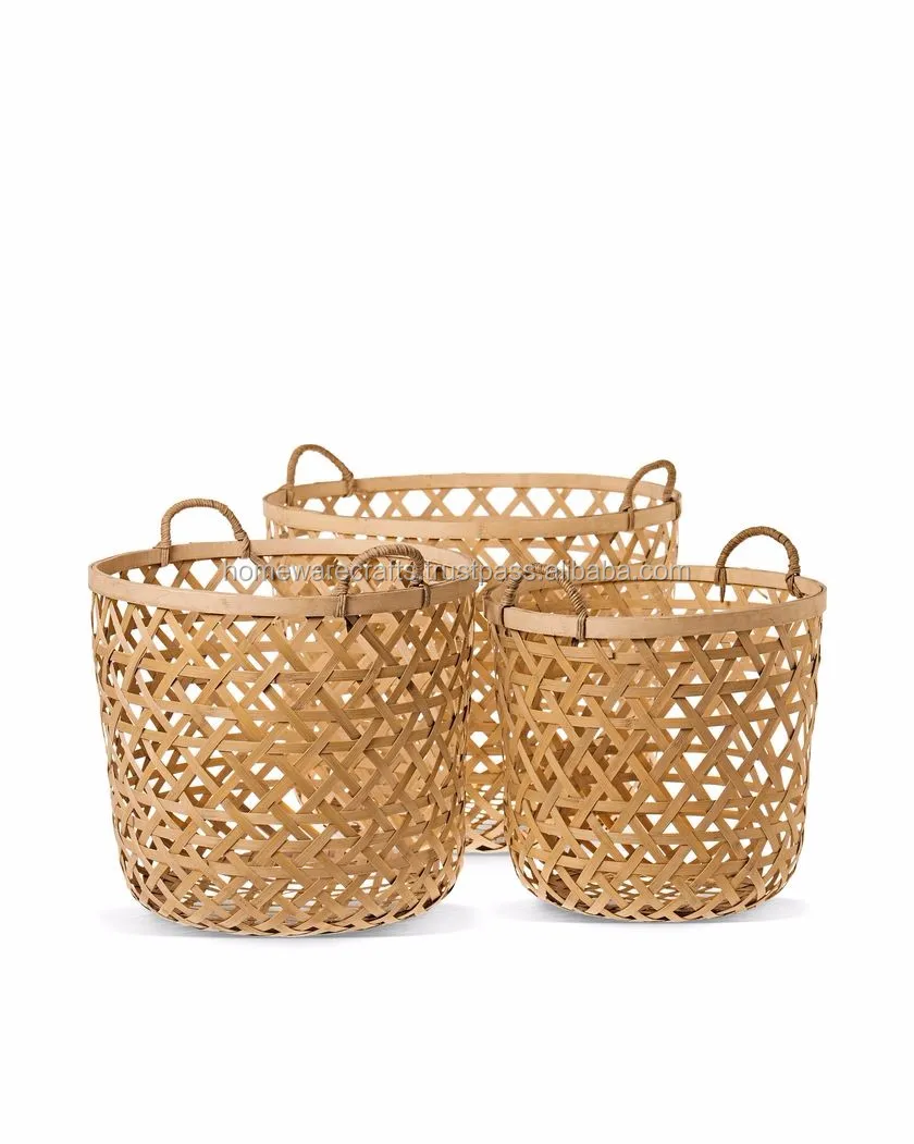 Bamboo Basket Weaving In Style Handicrafts/bamboo Laundry Basket In