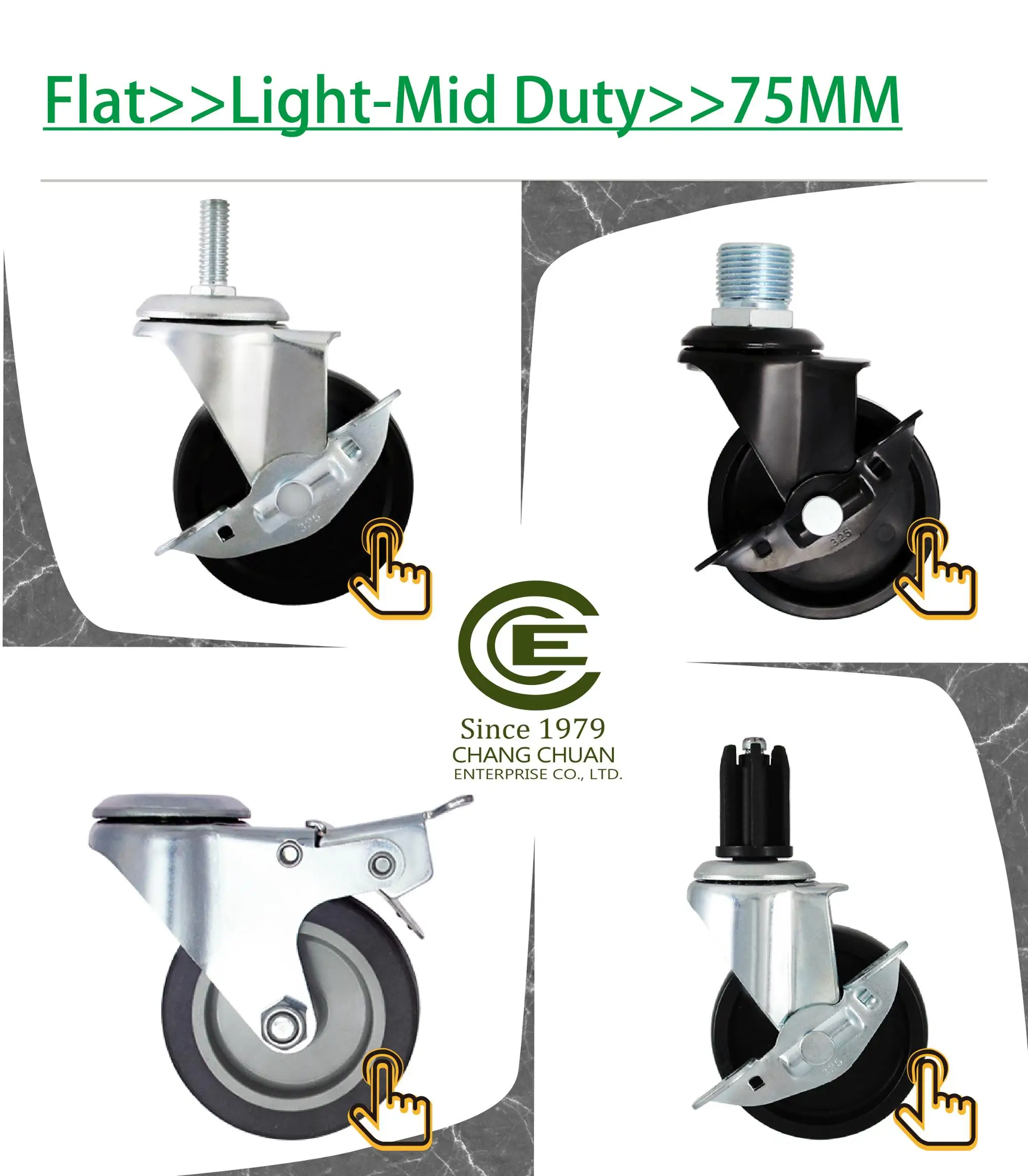 Cce Caster 3 Rubber Load Wheels For Shoe Chair Display Rack Buy 3