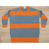 Long sleeve round neck sweaters for ladies colorful stripe button placket increase fashion texture Gauge 12G Content 3%WOOL 3%AN