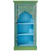 Indian Antique Style Living Room Furniture Two Shelves Carved Bookcase