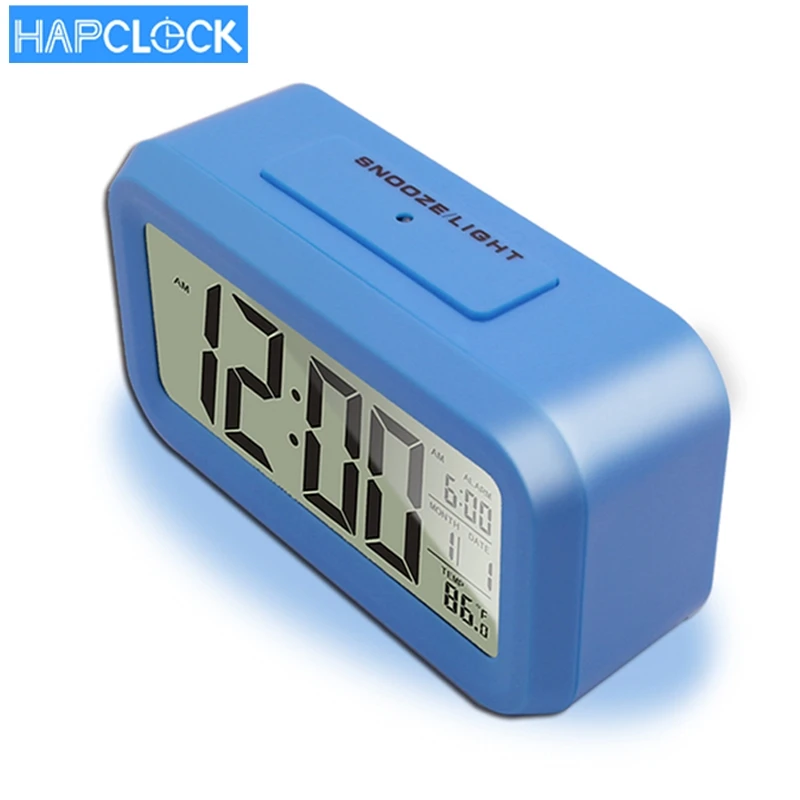 Digital Backlight Time Date Temperature Display Red Green Blue Black LED Alarm Clock Repeating Snooze Light-activated Sensor