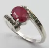 precious engagement ring handmade ruby ring High quality natural ruby emerald gemstone 925 sterling silver