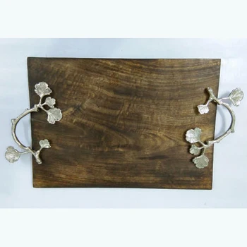 silver wood tray