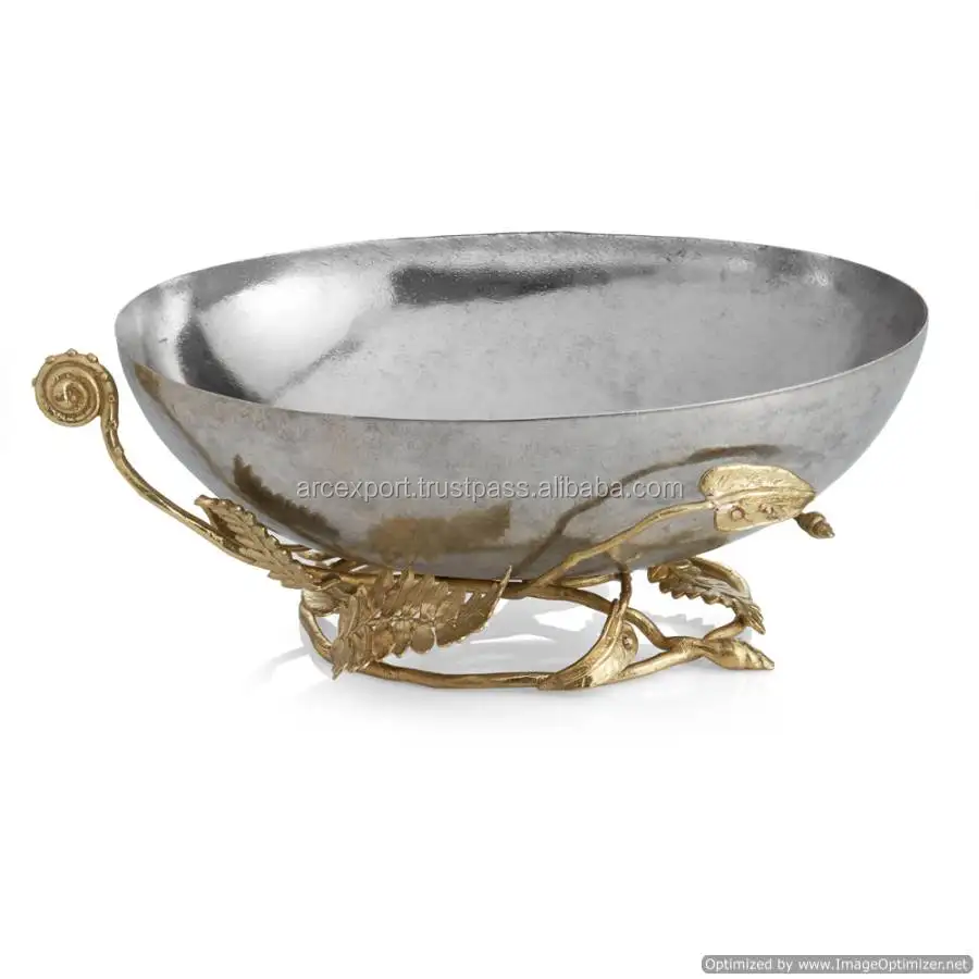Fancy Metal Silver And Gold Decorative Bowl Buy Fancy Metal
