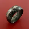 CUSTOM HANDMADE DAMASCUS STEEL RING WITH CRYSTAL BOX