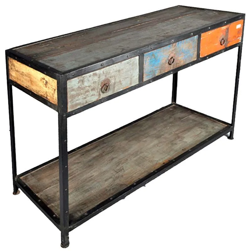 Madera 3 Cajones Industriales Hall Mesa De Consola Buy Madera 3