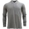 Plain Lightweight Long Sleeve Polo Shirt With Custom Logo