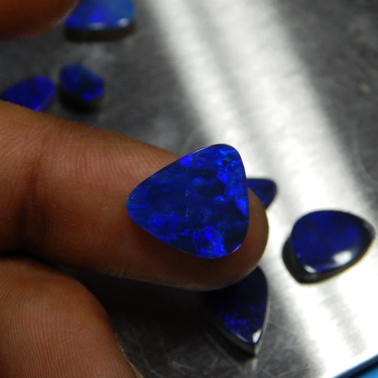 AAA Molto Raro di Colore Blu Fuoco Australiano Doppietto Opale Sciolto Cabochon 100% Naturale Opale Australiano