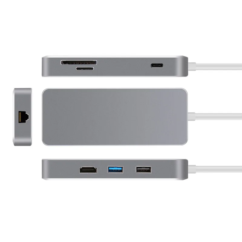 USB hub Thunderbolt 3 Dock  Ethernet RJ45 USB Type-C HUB Adapter Multiport USB3.0 USB C Charge TF SD Card Cable for Mac