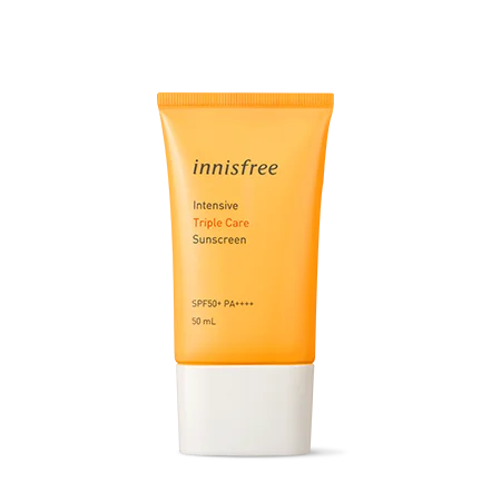 

Korean Cosmetic skin care Wholesale Private Label Innisfree Intensive Triple Care Sunscreen Cream SPF50+ PA++++50ml