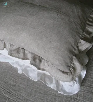 Standard Queen King Euro White Or Oatmeal Beige Pillow Cover Slip
