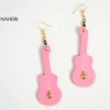 African inspired wooden earrings for women tribal guitar earrings wholesale colorful summer earrings hot sale gift for her