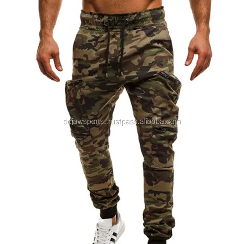 Men Army Camouflage Joggers Trousers Cargo Combat Pocket Pants Tracksuit Bottoms 