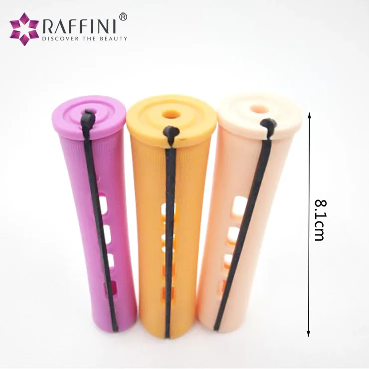 Plastic cold wave rods hair rollers with rubber band