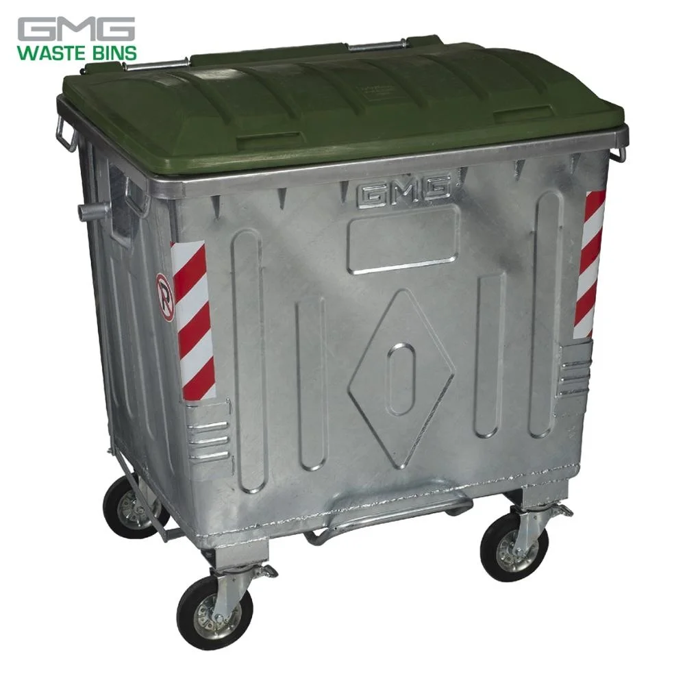 
1100LT Metal Waste Bin Container with Plastic Lid (GMG   GM 1100) 