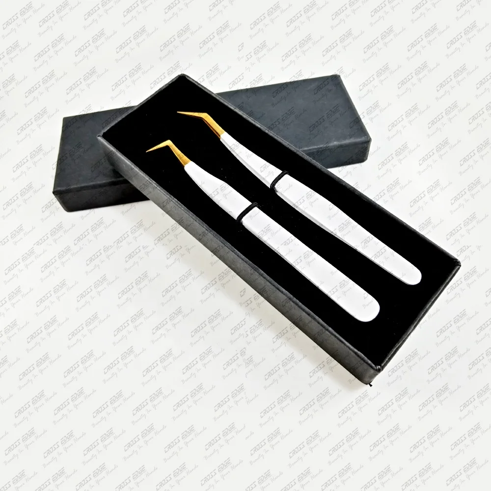 
russian volume eyelash tweezers Stainless Steel eyelash extension Supplies Wholesale with Private Logo Lash tools 
