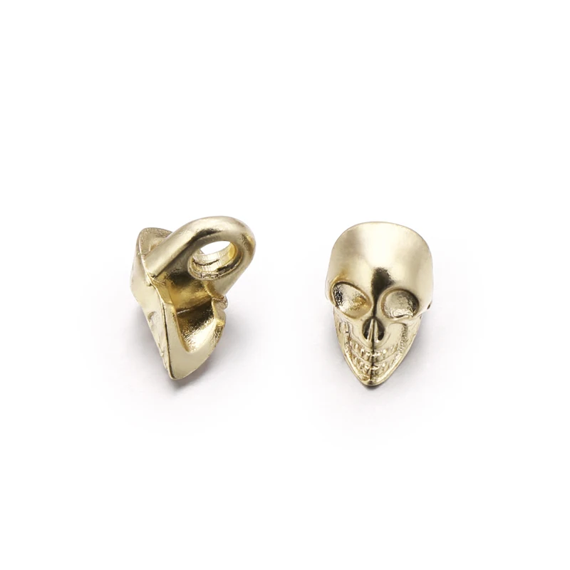 Wholesale fashion sewing shank gold metal skull shape buttons for garments