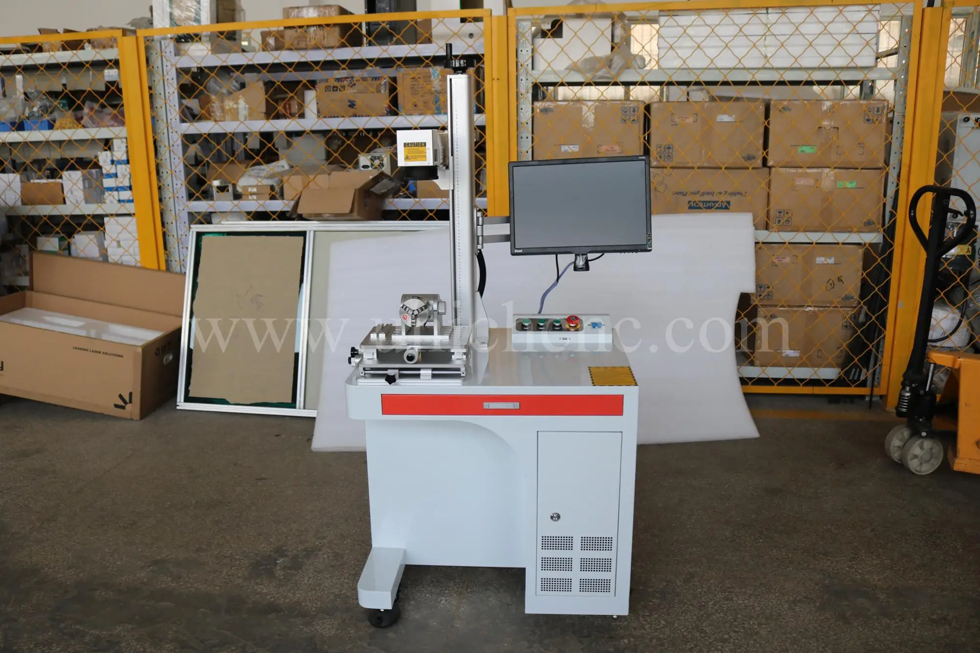 High speed split fiber laser marking machine with air cooling