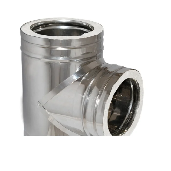 Tee Double Wall Stainless Steel Flue Pipe Chimney To Fireplace