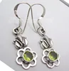 Bridal Modern Stone Handcrafted Jewelry Wholesaler 925 Sterling Silver ROUND CUT GREEN PERIDOT Stone TRADITIONAL Ear Rings 1.4"
