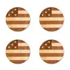 American Flag Style Tea Coffee Wooden Coaster