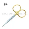 Fishing Scissors 4.75" Hypodermic Tip Satin/Polish Finishing Half Gold Fly Tying Scissors Stainless Steel Fly Fishing Tools