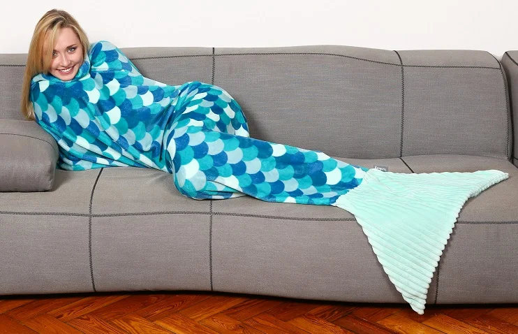 
KANGURU SIRENA MERMAID FLEECE BLANKET BLUE 