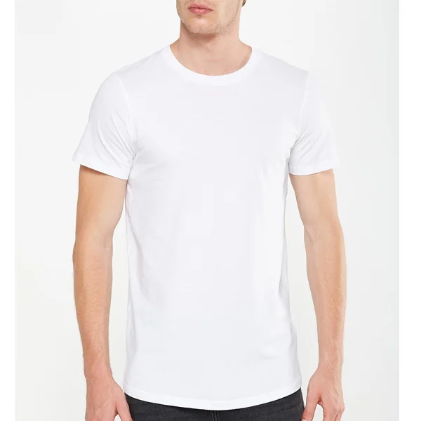 mens white blank longline t shirt