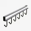 Wrought Iron 6 Hooks Under Shelf Mug Holder Cup Hanging Rack