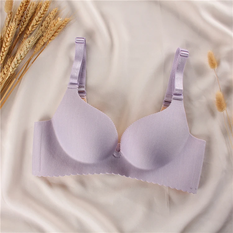 

One piece of seamless underwear thick bra gathered adjustment simple fashion bra