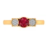 Simple Unique Diamond Ruby Ring in 14k Yellow Gold