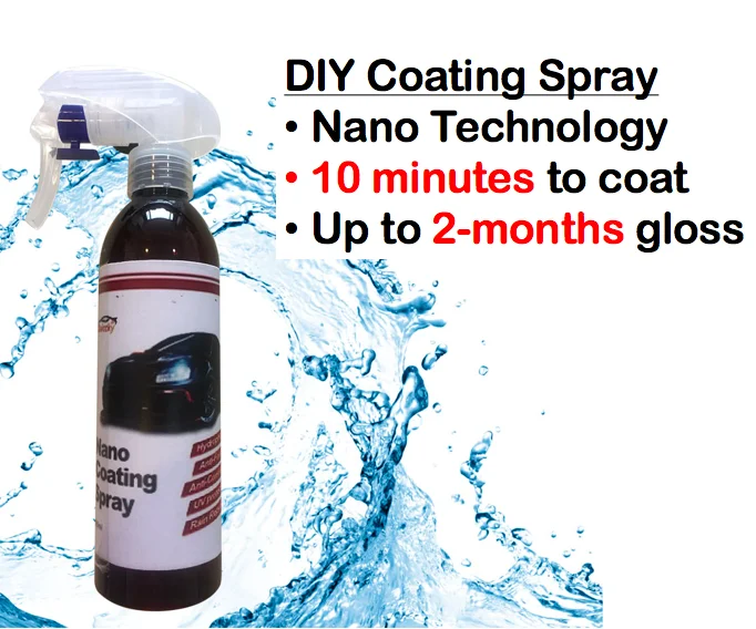
10 Minute DIY Car Nano Hydrophobic Quick Detailer Spray Wax Paint Protectant Sealant High Gloss Car Polish last 2 to 3 Months 
