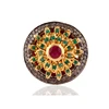 Natural Ruby Pave Diamond Ring Designer Silver Gold Plated Ring Indian Jewelry Supplier