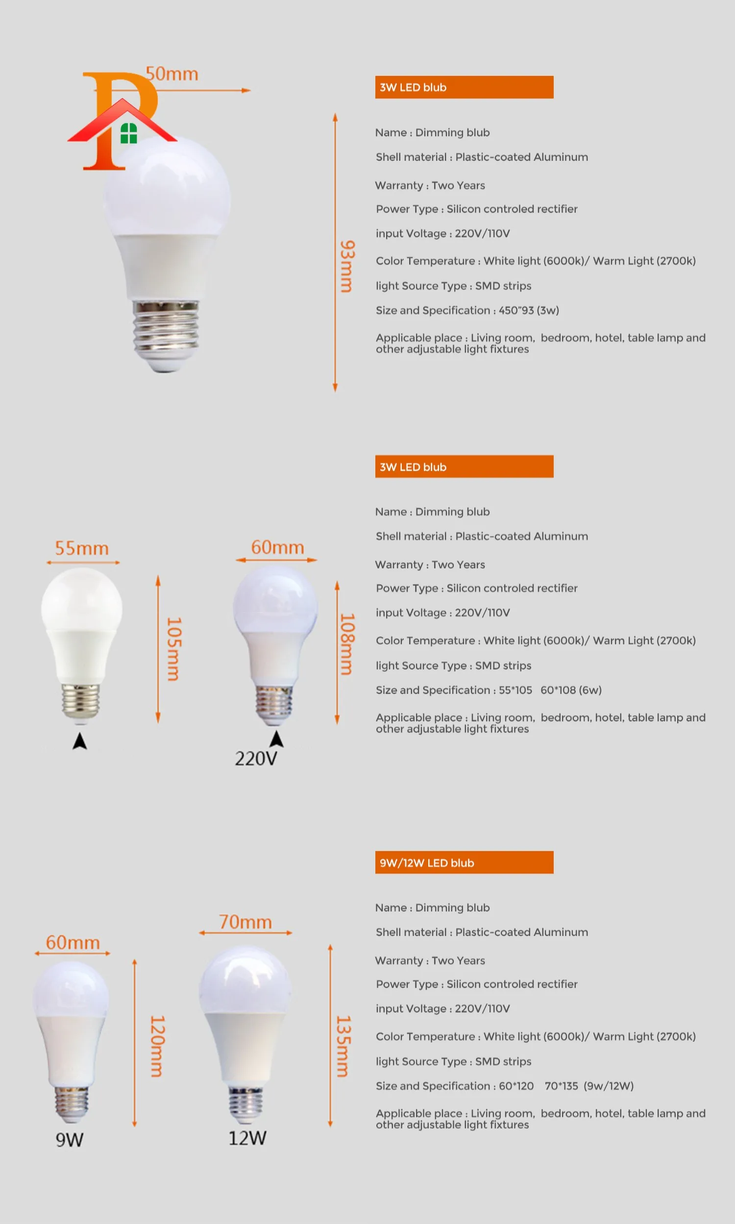 Kodect Dimmable Bulb Led Bulb Super Bright Led Bulb Desk Lamp