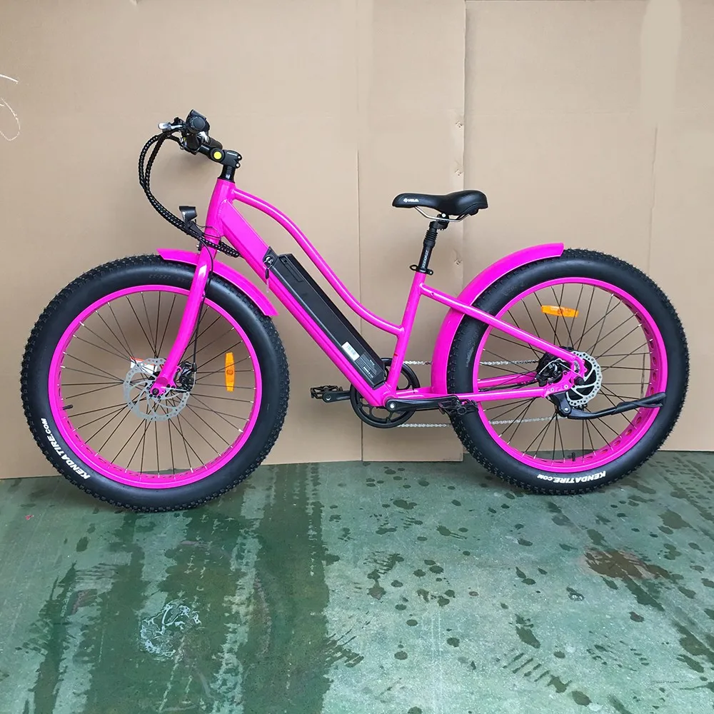 Pink 36v 48v 250w 350w 750w Bafang Motor Electric Women's Cruiser Bike ...