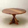 Industrial & vintage Indian antic old teak wood round Dining Table